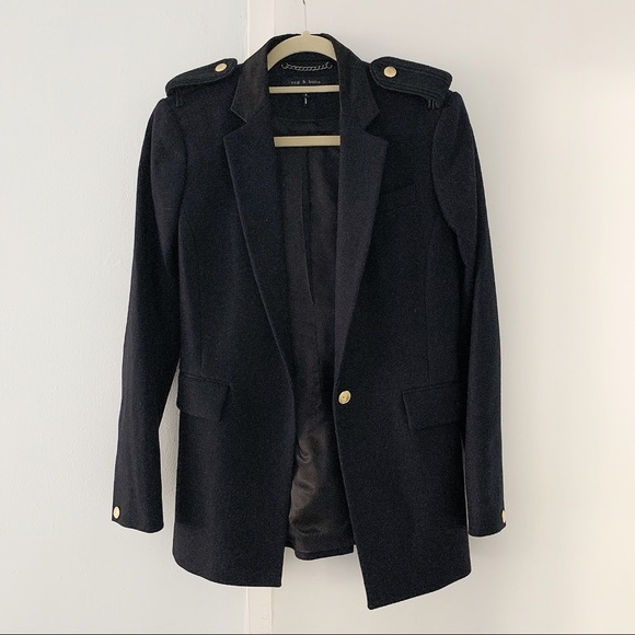 rag & bone Jackets & Blazers - RAG & BONE Blue Military Blazer s4